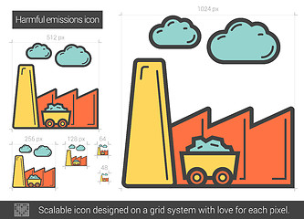 Image showing Harmful emissions line icon.