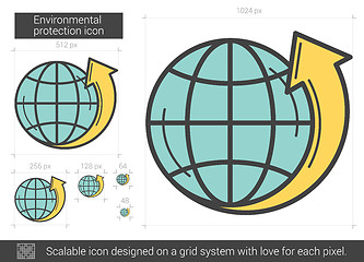 Image showing Environmental protection line icon.