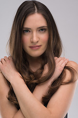 Image showing portrait  of beautiful young brunette woman