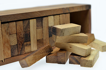 Image showing Blocks wood Jenga game