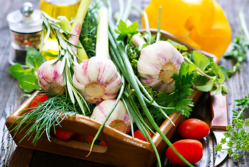 Image showing garlic and aroma herb