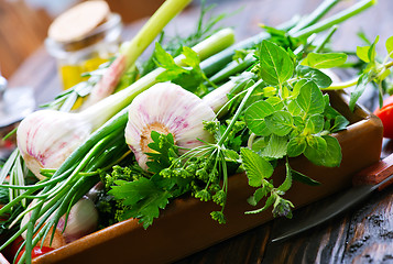 Image showing garlic and aroma herb