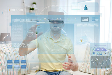 Image showing young man in virtual reality headset or 3d glasses