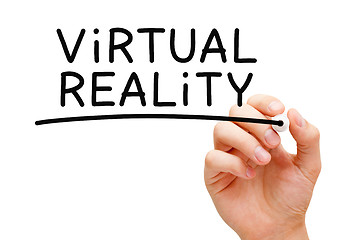 Image showing Virtual Reality Handwritten With Black Marker