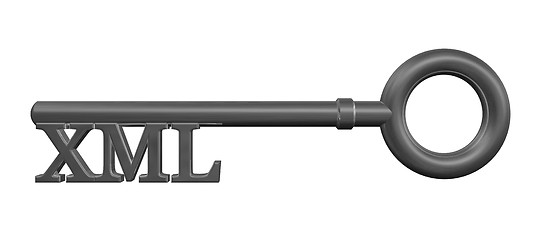 Image showing key with xml tag - 3d illustration