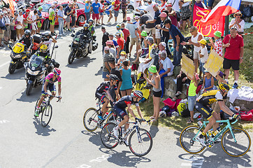 Image showing Group of Cyclists on Col du Glandon - Tour de France 2015