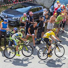 Image showing Yellow Jersey on Col du Glandon - Tour de France 2015