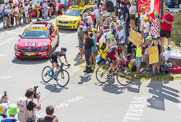 Image showing Two Cyclists on Col du Glandon - Tour de France 2015