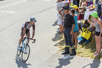 Image showing The Cyclist Alexis Vuillermoz on Col du Glandon - Tour de France