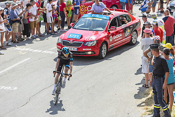Image showing The Cyclist Wout Poels on Col du Glandon - Tour de France 2015