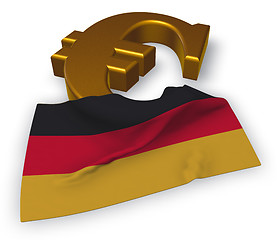 Image showing euro symbol and german flag - 3d illustration