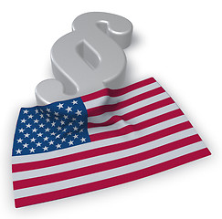 Image showing usa flag and paragraph symbol - 3d illustration