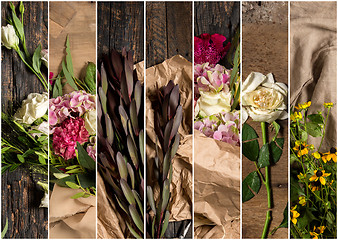 Image showing The florist desktop with working tools