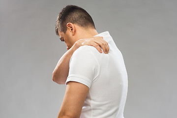 Image showing close up of man suffering from backache