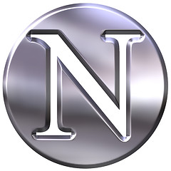 Image showing 3D Silver Letter N