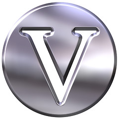 Image showing 3D Silver Letter V