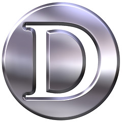 Image showing 3D Silver Letter D