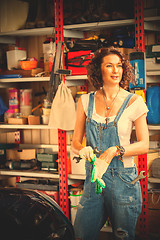 Image showing car mechanic a beautiful woman