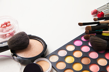 Image showing Different colored face cosmetics