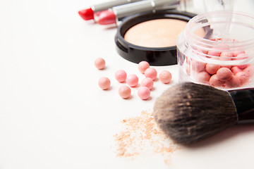 Image showing Different woman beauty cosmetics. Isolated