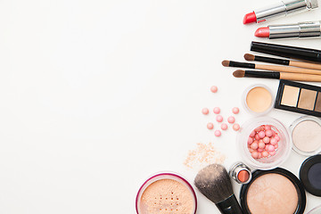 Image showing Different woman beauty cosmetics. Isolated