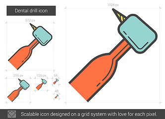 Image showing Dental drill line icon.