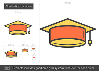 Image showing Graduation cap line icon.