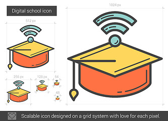 Image showing Digital school line icon.