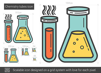 Image showing Chemistry tubes line icon.