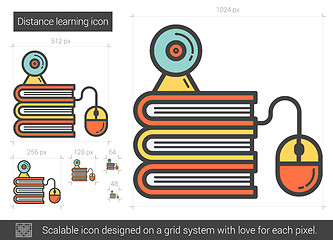 Image showing Distance learning line icon.