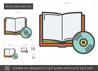 Image showing Study materials line icon.