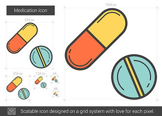 Image showing Medication line icon.