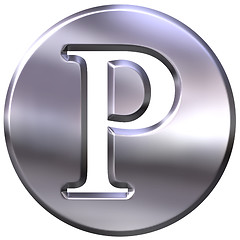 Image showing 3D Silver Letter P