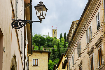 Image showing View to castle in San Severino