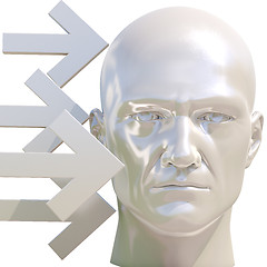 Image showing 3d Portrait of Worried Stressed Overwhelmed Man