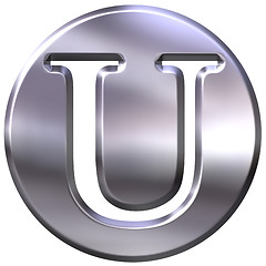 Image showing 3D Silver Letter U