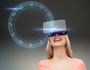 Image showing woman in virtual reality headset or 3d glasses