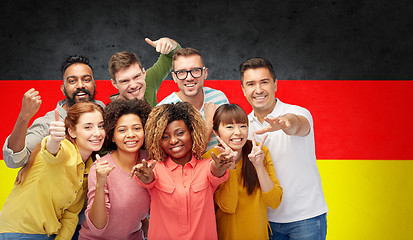 Image showing international people gesturing over german flag