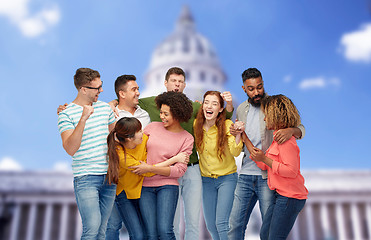 Image showing international group of happy smiling people