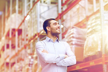 Image showing happy man at warehouse