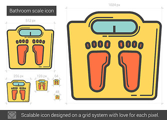 Image showing Bathroom scale line icon.