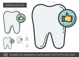 Image showing Healthy tooth line icon.