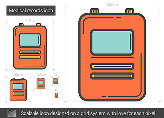 Image showing Medical records line icon.