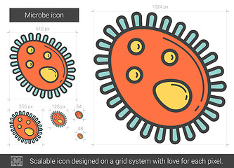 Image showing Microbe line icon.