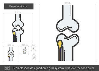 Image showing Knee joint line icon.