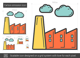 Image showing Carbon emission line icon.