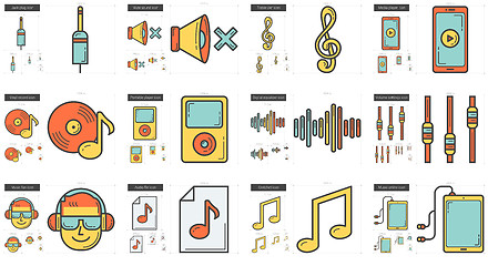 Image showing Music line icon set.