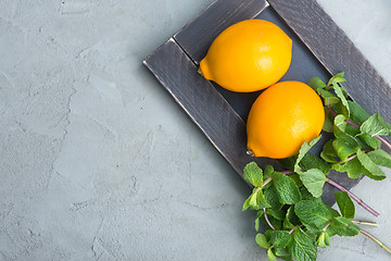 Image showing lemon with mint