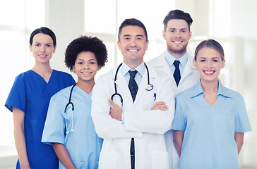 Image showing group of happy doctors at hospital