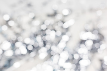 Image showing blurred silver christmas lights bokeh